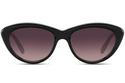 Black cat eye sunglasses with classic retro frame and UV protection lenses