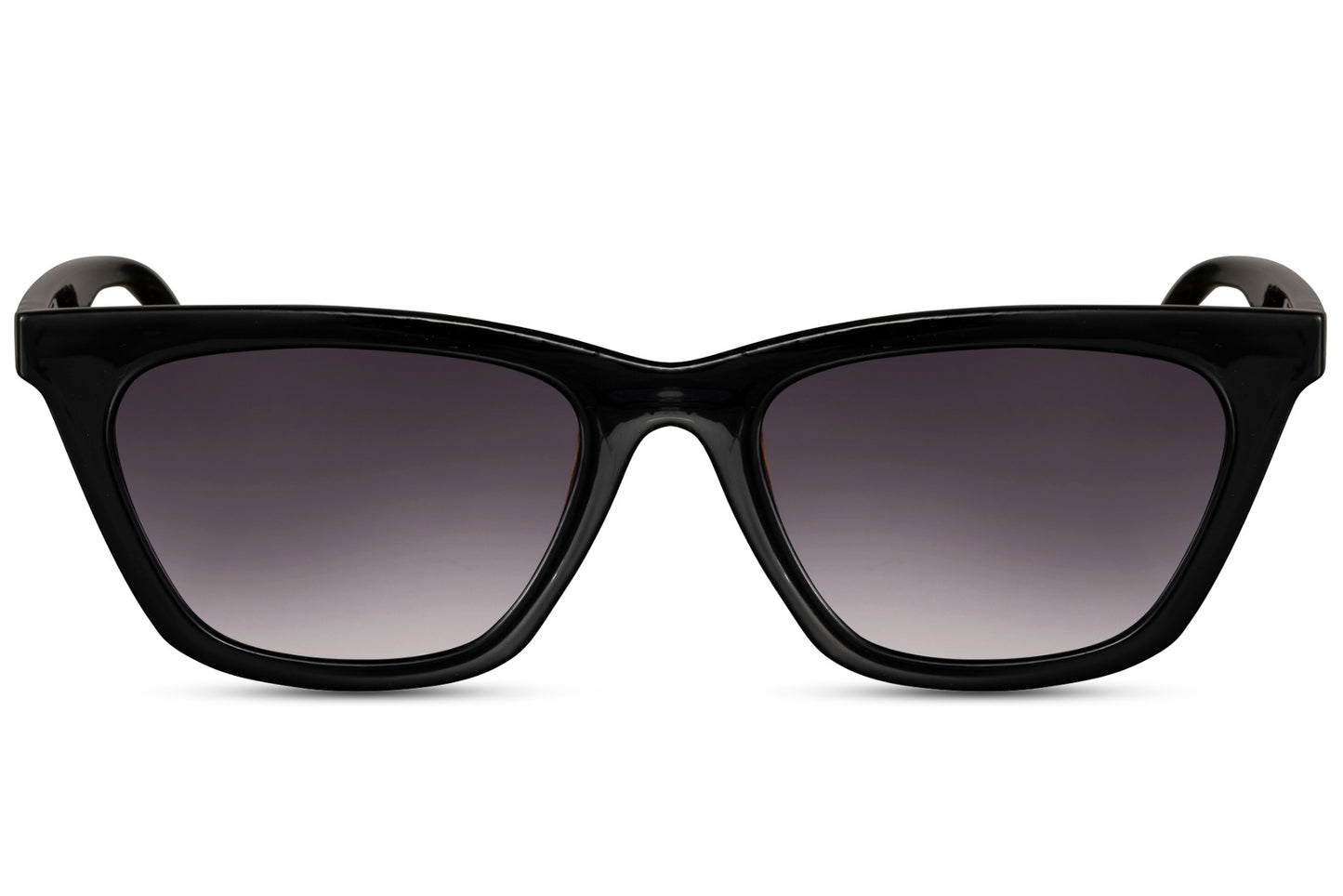 Black lens cat eye sunglasses with sleek frame design and UV protection for daily wear