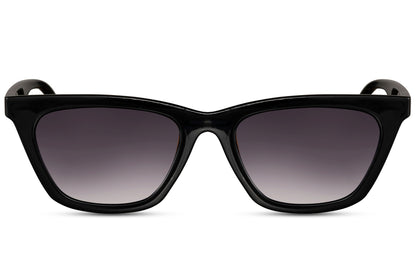 Black lens cat eye sunglasses with sleek frame design and UV protection for daily wear