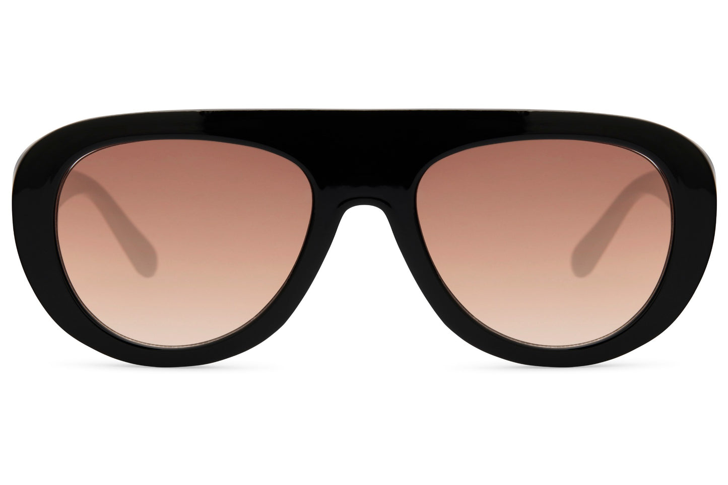 Black gradient aviator sunglasses combining classic design with a bold modern edge
