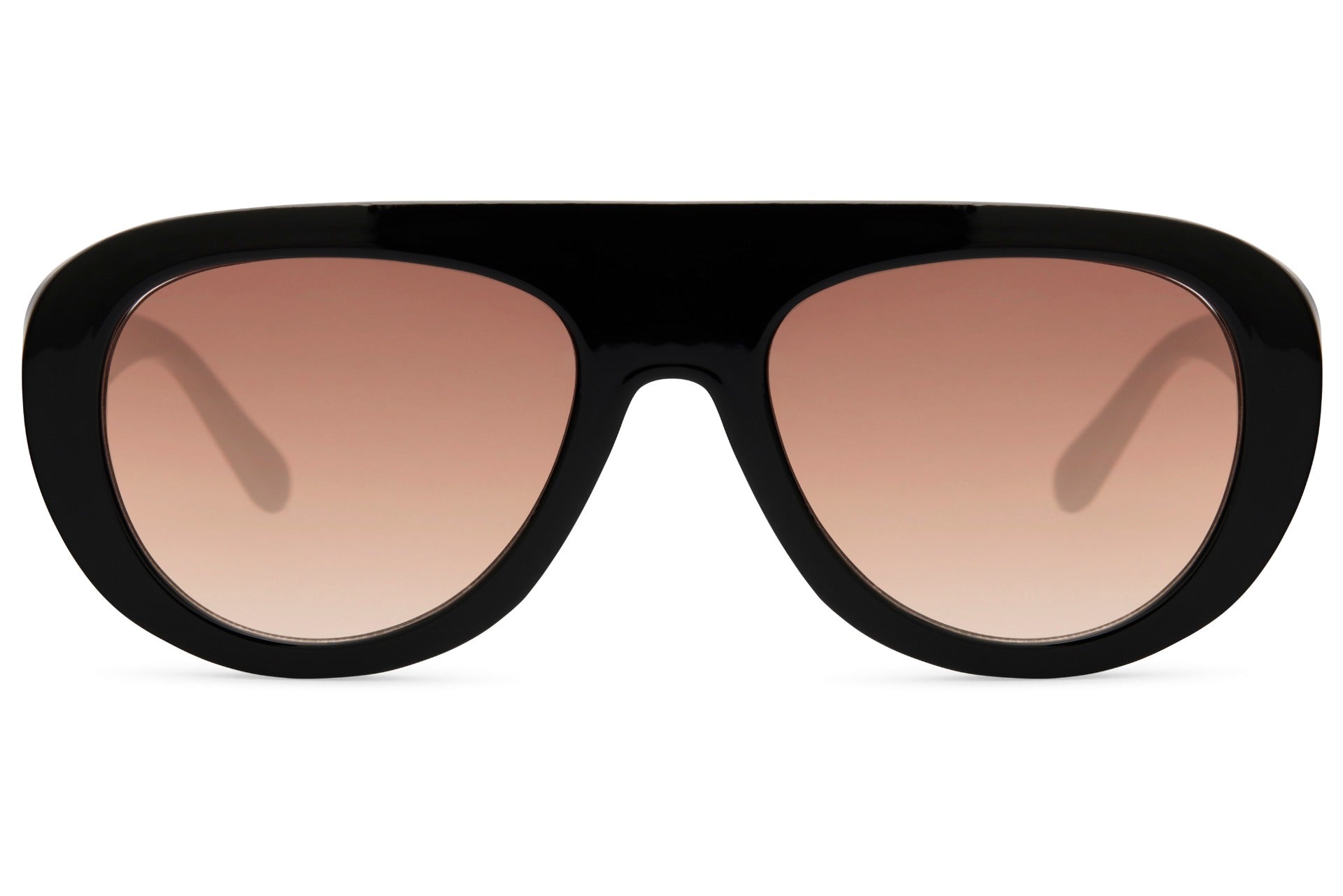 Black gradient aviator sunglasses combining classic design with a bold modern edge