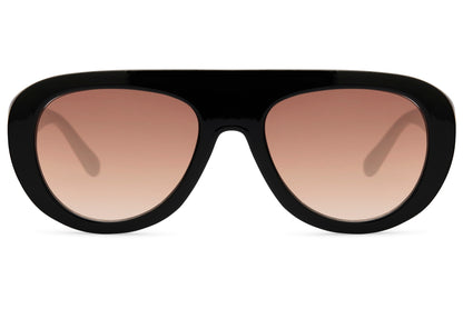 Black gradient aviator sunglasses combining classic design with a bold modern edge