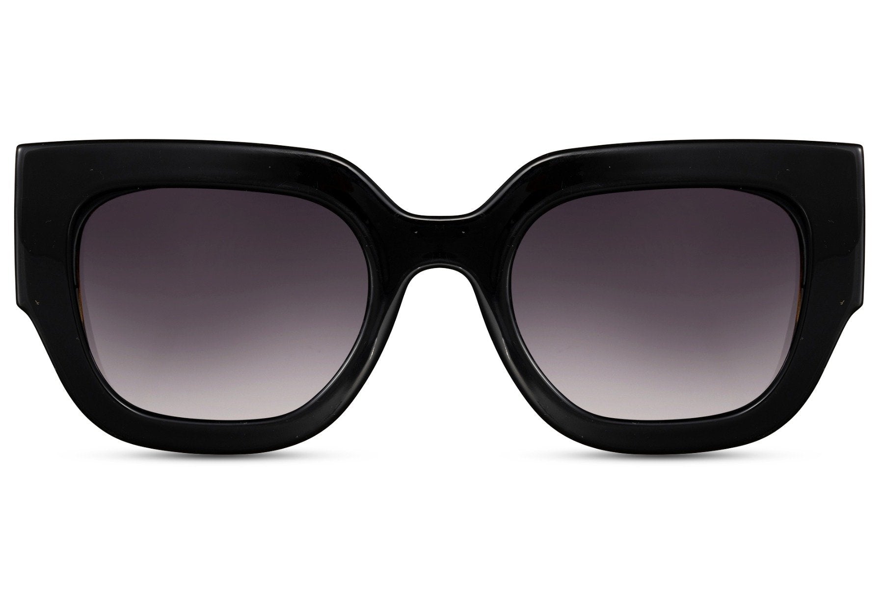 Black gradient cat eye sunglasses with bold frame offering an elegant and modern appearance