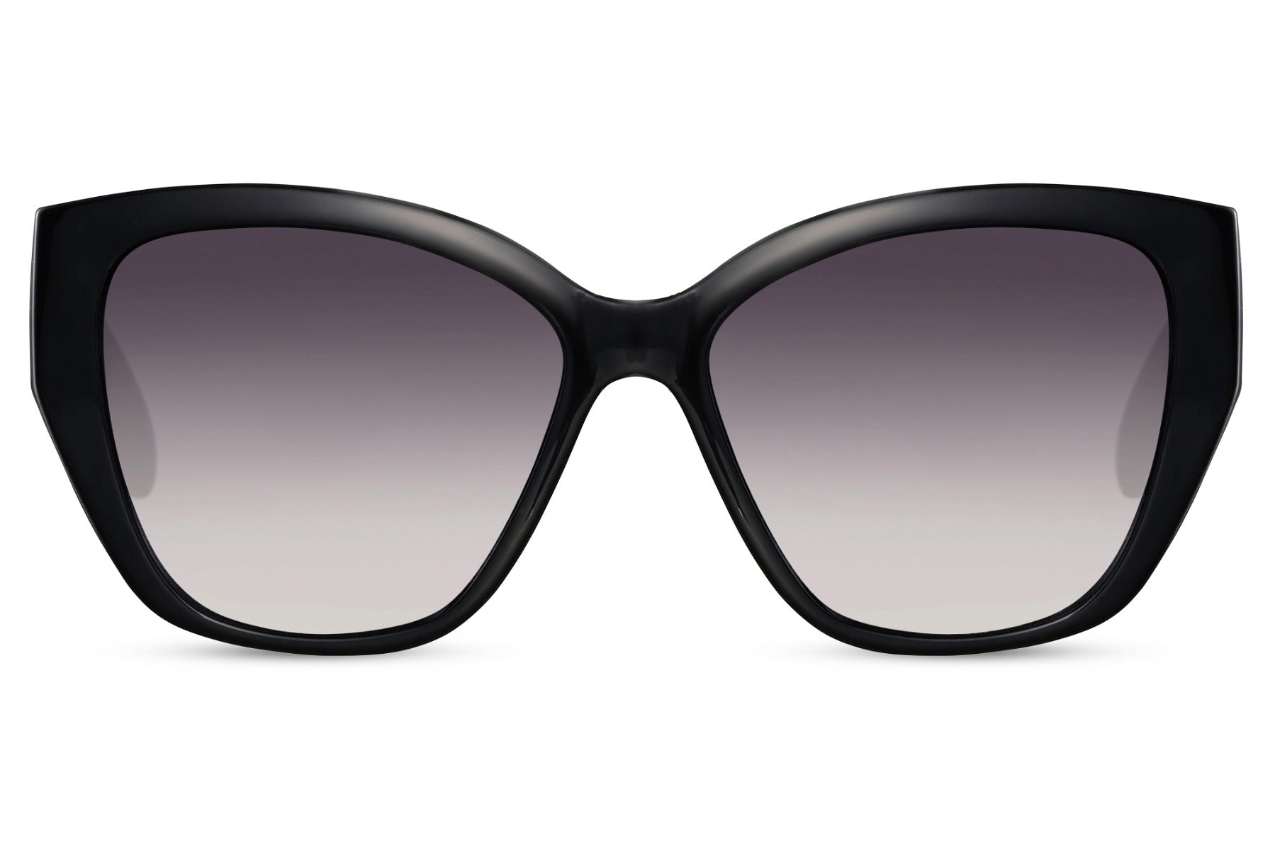 Black gradient cat eye sunglasses with an elegant oversized design