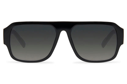 Black lens retro aviator sunglasses with clean frame design, perfect for minimal and everyday styling