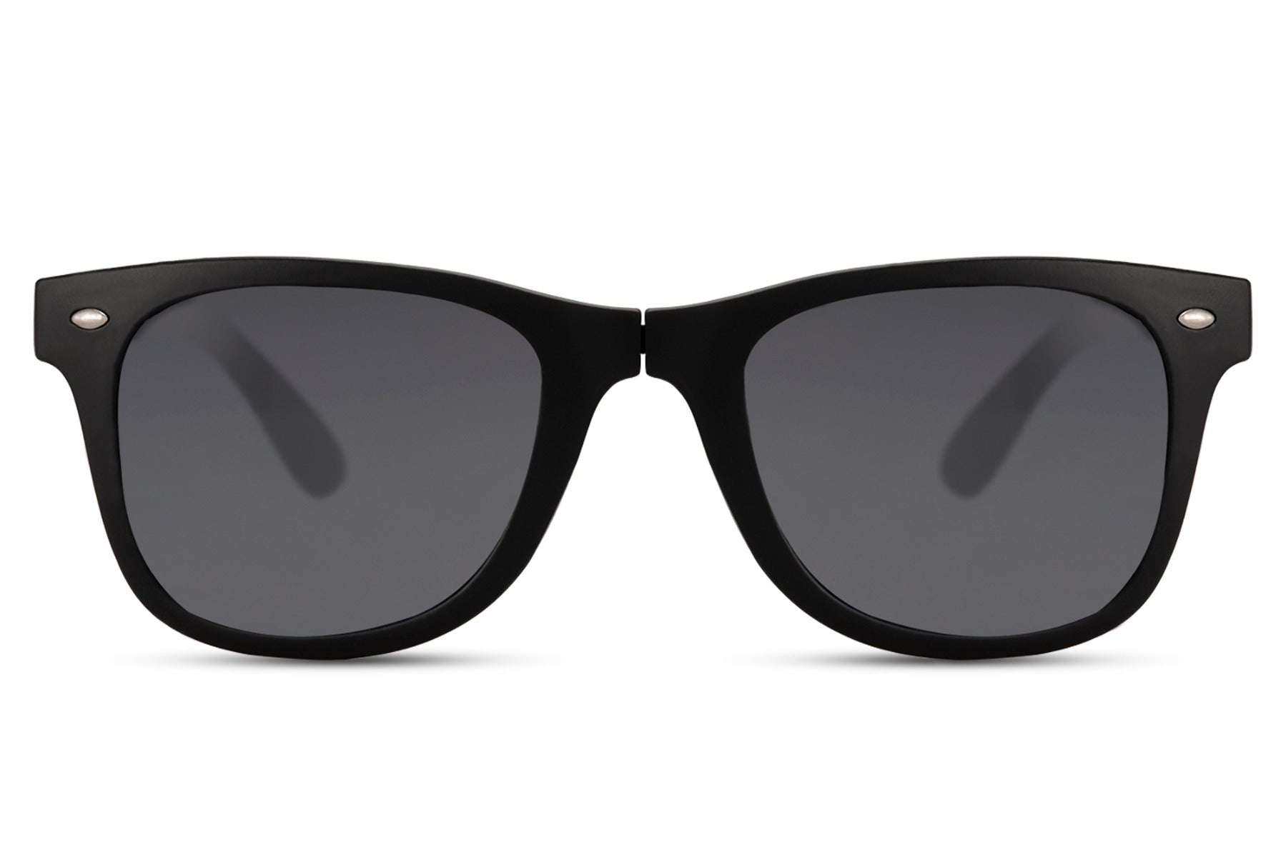 sunglass station black lens wayfarer shades perfect for night time travel.