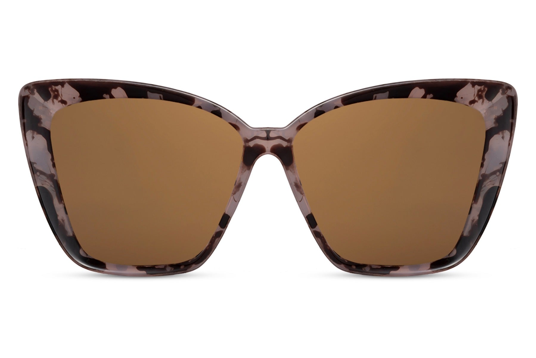 Black oversized cat eye sunglasses with bold angular frame and dark lenses, designed for confident fashion-forward looks
