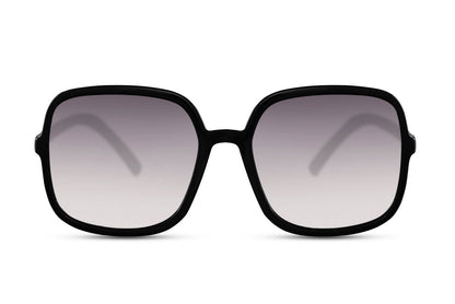 Black oversized sunglasses with bold round frame and dark lenses, eco friendly women sunglasses for everyday fashion, summer outfits and travel wear
