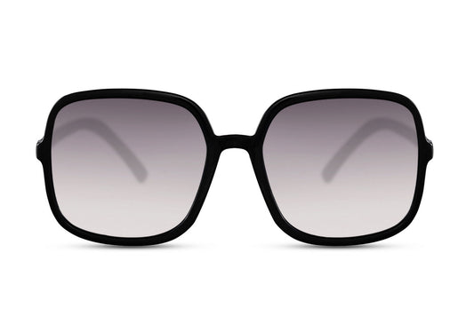 Black oversized sunglasses with bold round frame and dark lenses, eco friendly women sunglasses for everyday fashion, summer outfits and travel wear