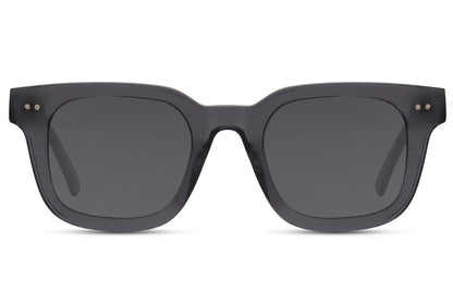 Black polarized square sunglasses with TAC lenses for driving, travel and everyday sun protection