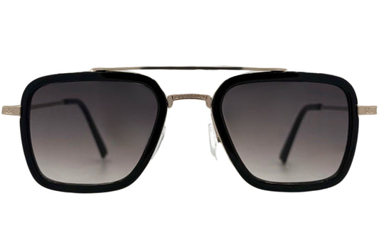 Black retro tinted sunglasses for men with aviator style frame and UV400 protection, designed for a clean and confident everyday look