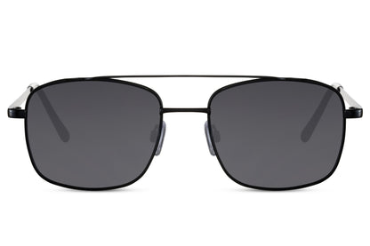 Black square aviator sunglasses with a sleek frame design, suitable for both casual and refined outfits