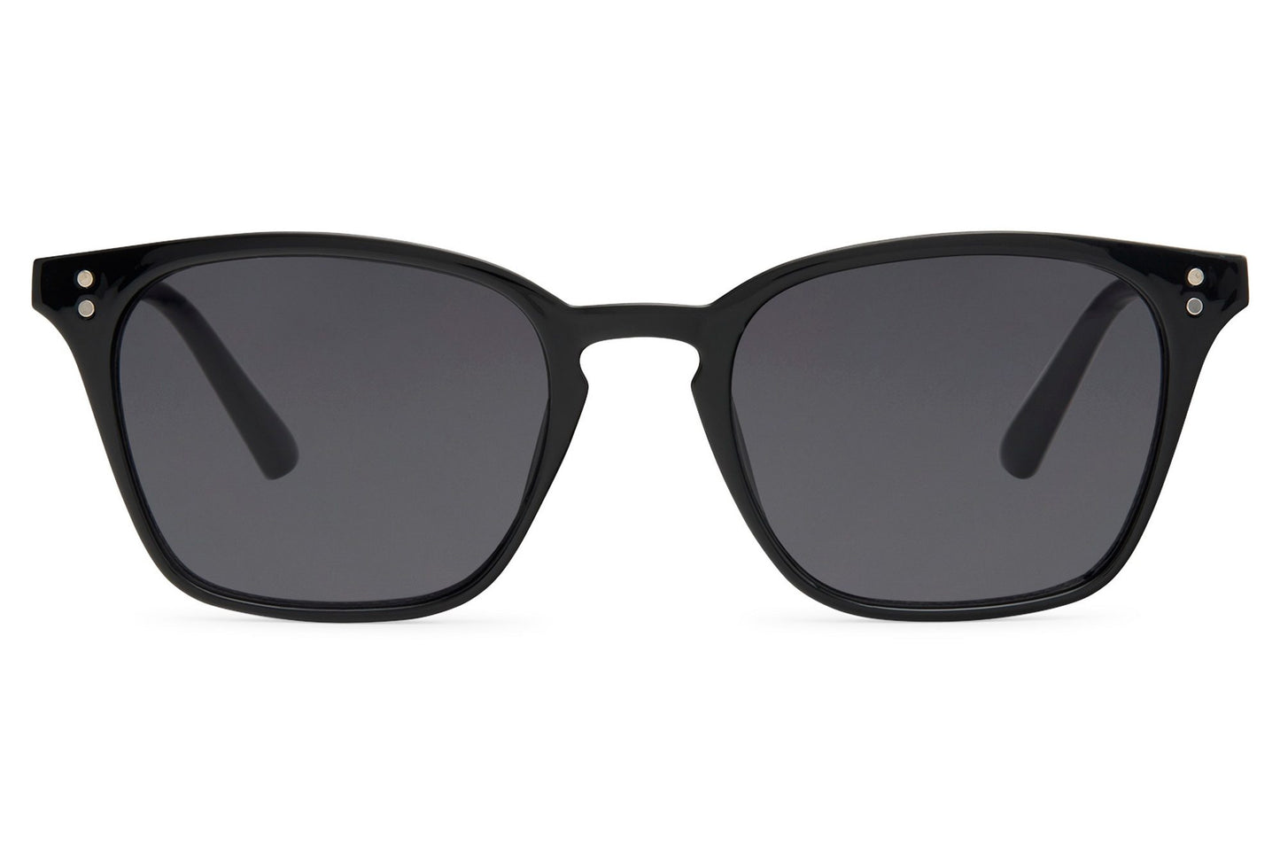 Black square frame sunglasses with dark polycarbonate lenses for driving, outdoor wear and daily styling