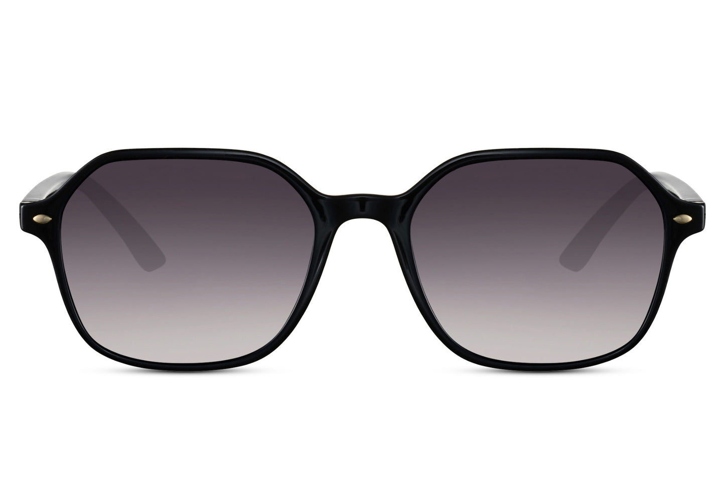 Modern black square sunglasses with gradient lenses and lightweight geometric frame for casual outdoor fashion
