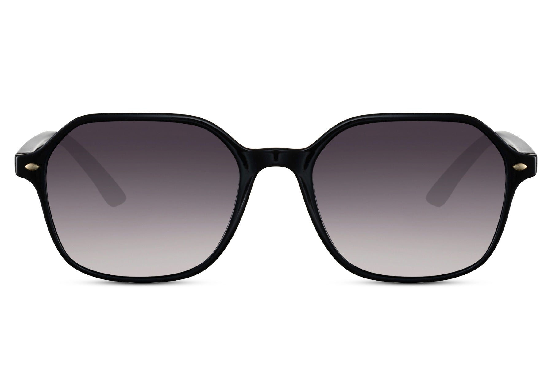 Modern black square sunglasses with gradient lenses and lightweight geometric frame for casual outdoor fashion