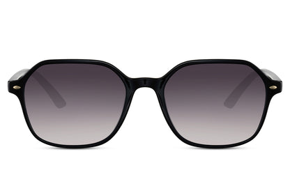 Modern black square sunglasses with gradient lenses and lightweight geometric frame for casual outdoor fashion