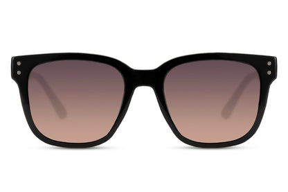 Modern European style square sunglasses with black frame and gradient lenses for casual luxury fashion