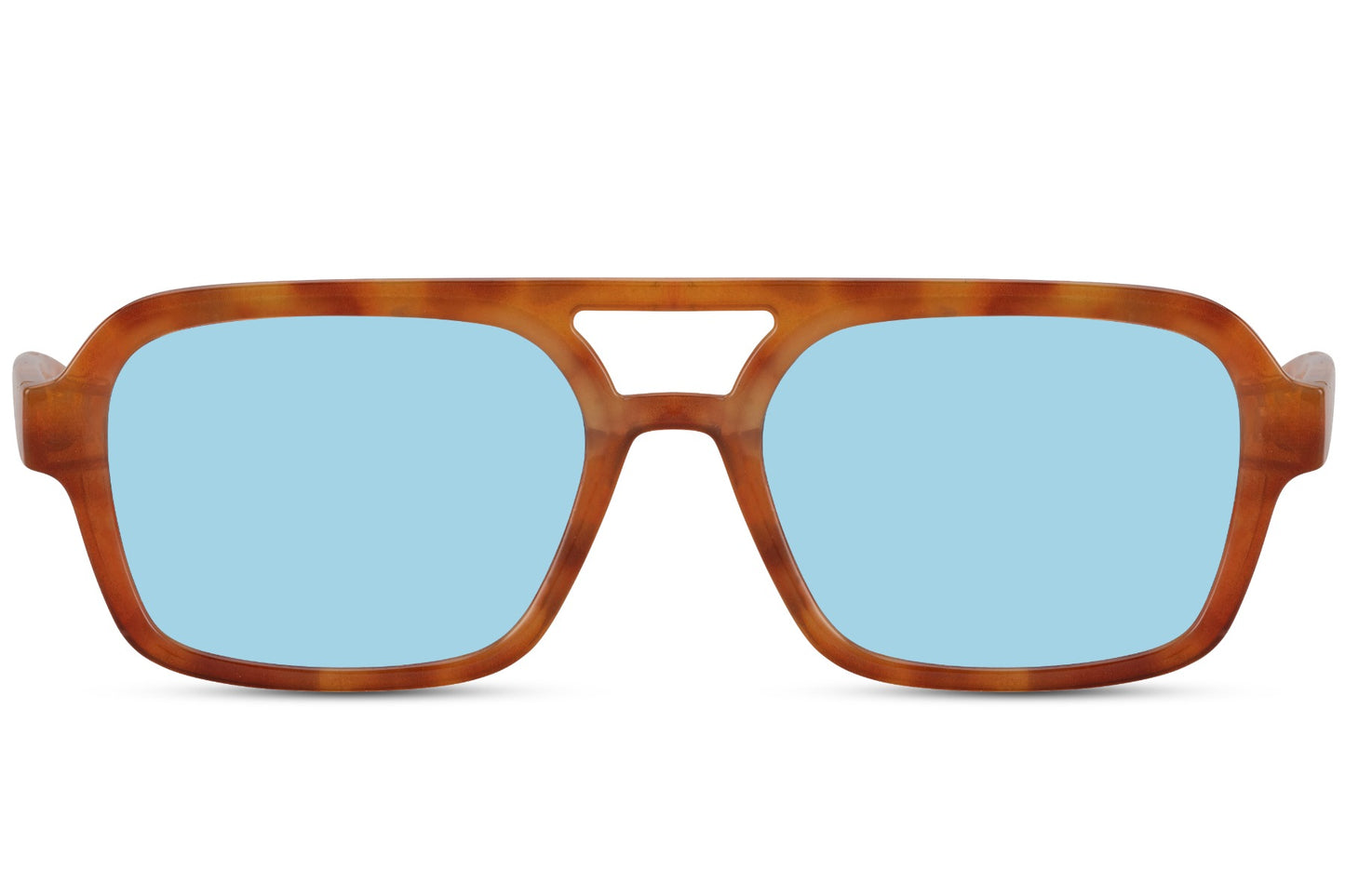 Aviator sunglasses with blue frame and tinted lenses, ideal for street style and everyday fashion