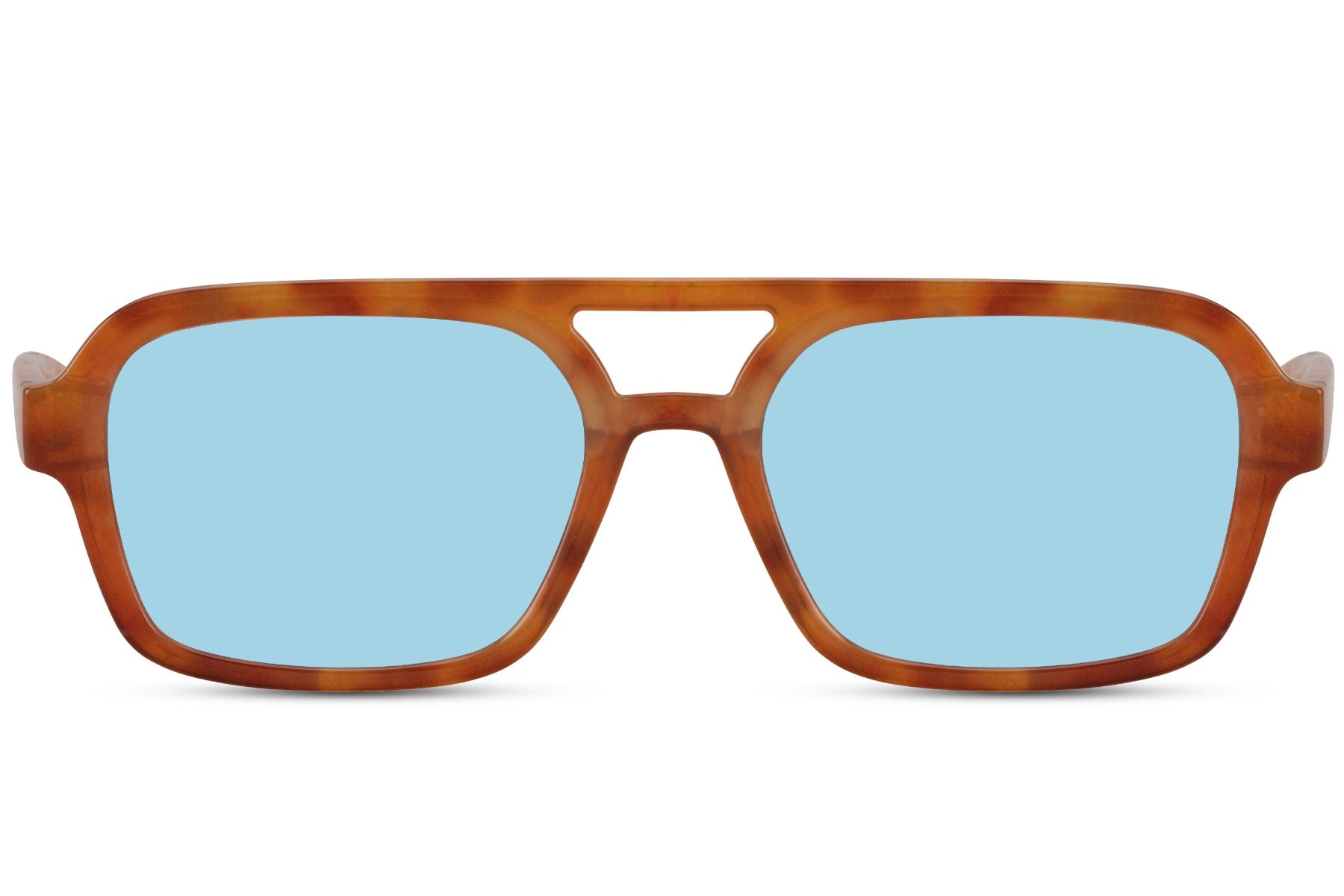 Aviator sunglasses with blue frame and tinted lenses, ideal for street style and everyday fashion