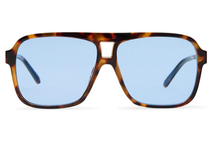 Oversized aviator sunglasses with blue frame and tinted lenses, ideal for modern fashion and everyday wear