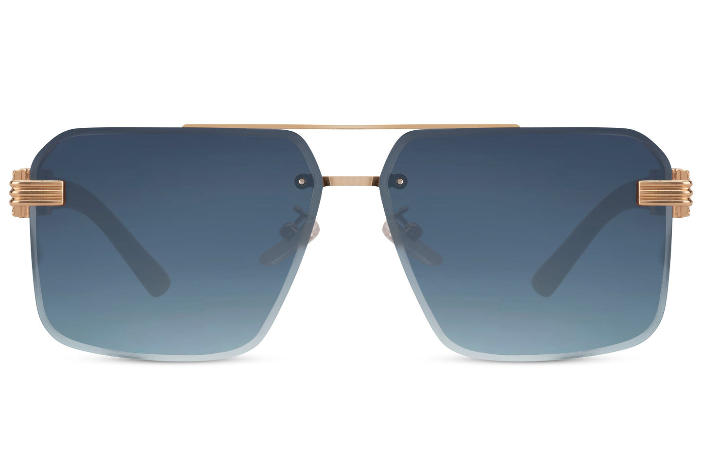 Blue gradient square sunglasses with a retro frame offering a lightweight and comfortable fit for daily wear