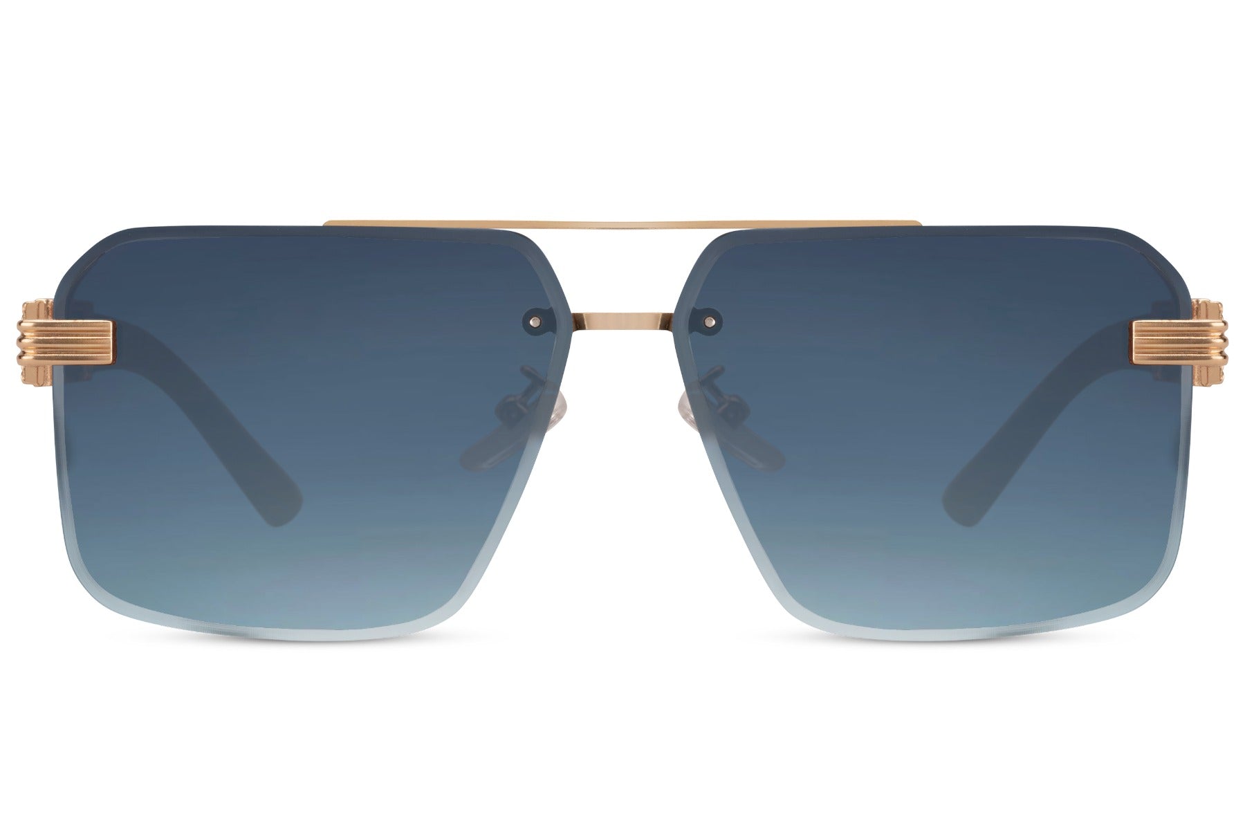 Blue gradient square sunglasses with a retro frame offering a lightweight and comfortable fit for daily wear