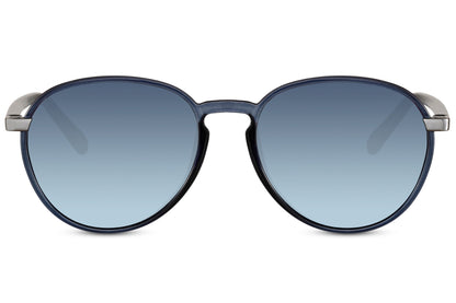 Blue lens aviator sunglasses offering a fashion-forward look, ideal for casual outfits and standout styling