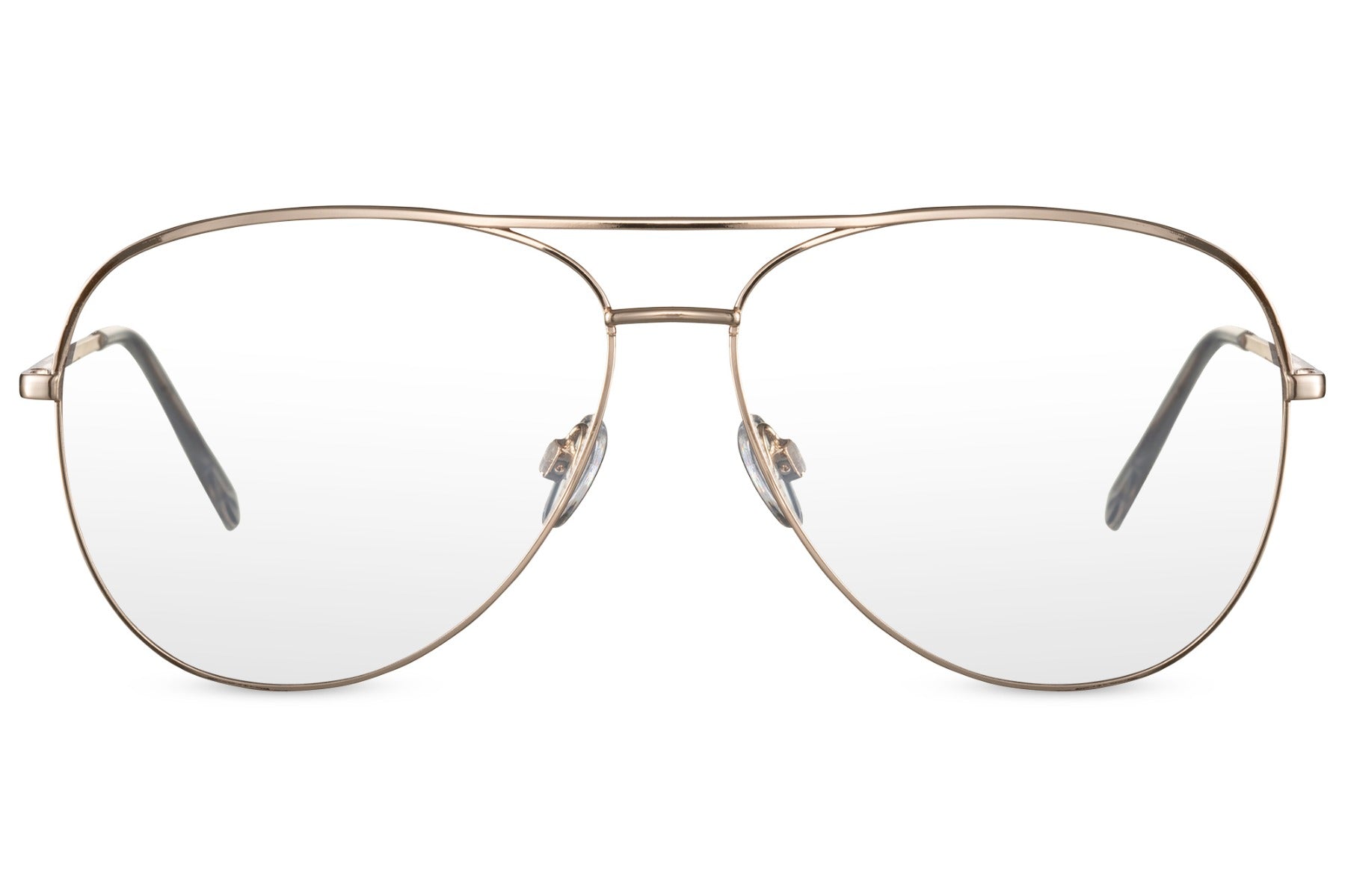 Clear lens aviator blue light glasses with silver frame, minimal everyday eyewear for reducing eye strain during long screen sessions