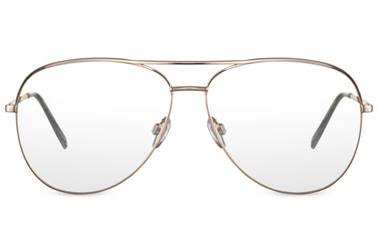 Blue light filter aviator glasses for digital eye protection, stylish lightweight metal frame designed for daily use and long working hours