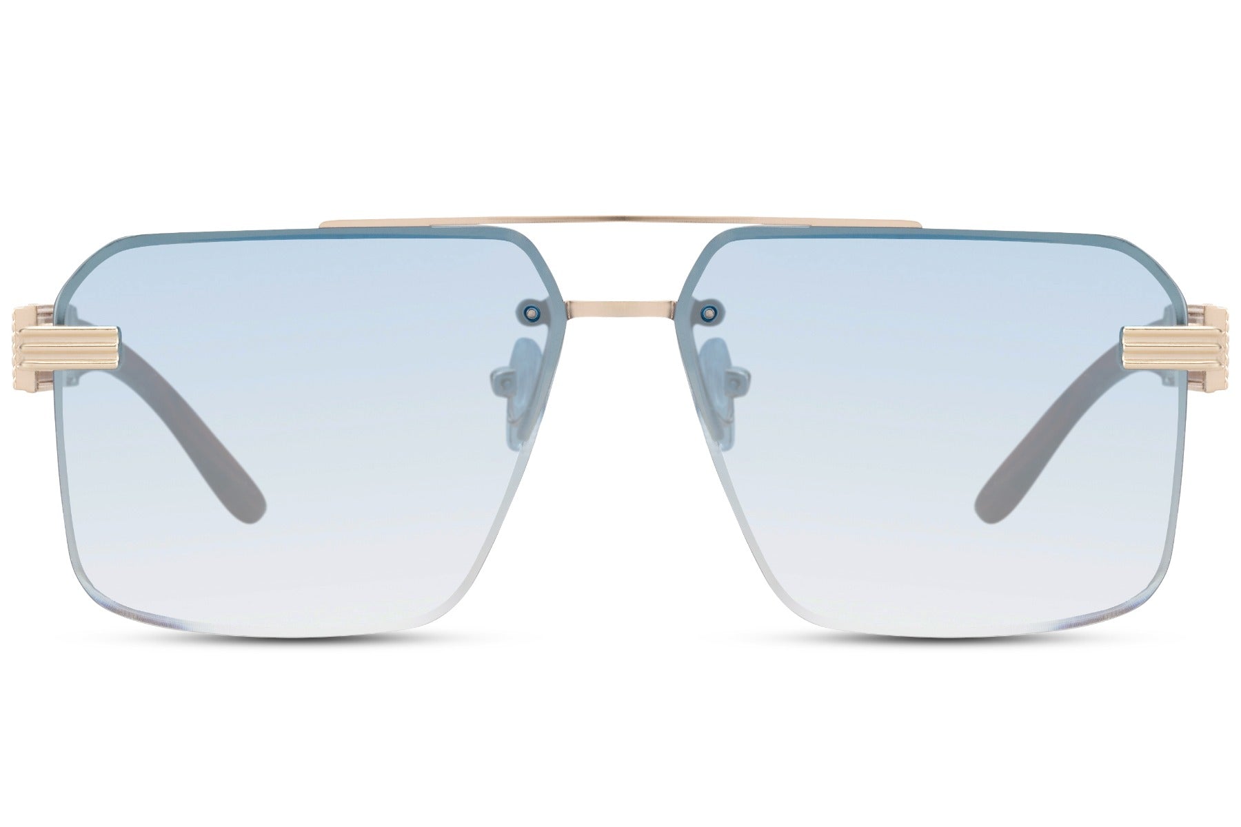 Blue retro tinted oversized square sunglasses with UV protection, designed for bold everyday styling and a modern fashion statement