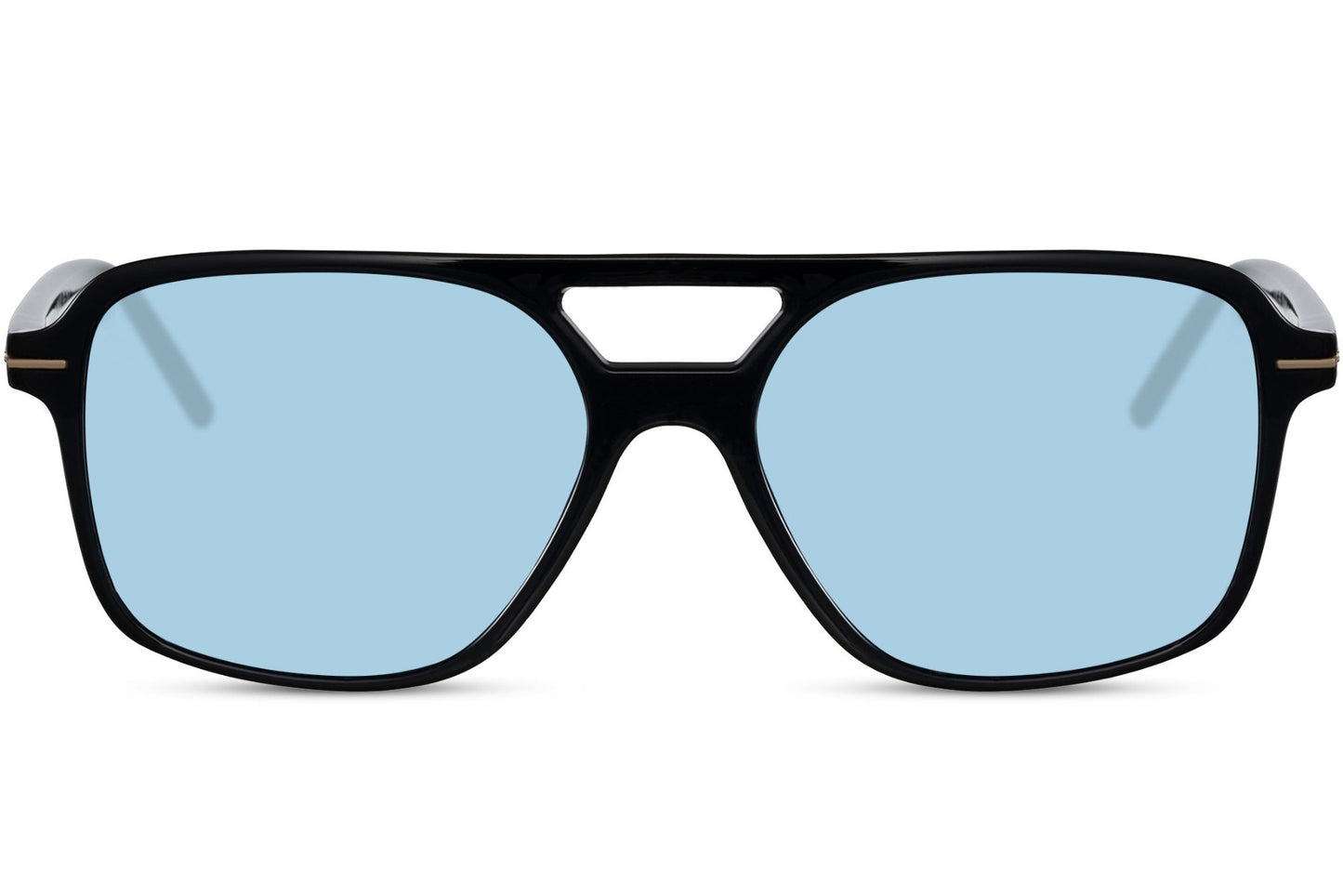 Blue tinted aviator sunglasses offering a modern casual look, perfect for street style and relaxed outfits