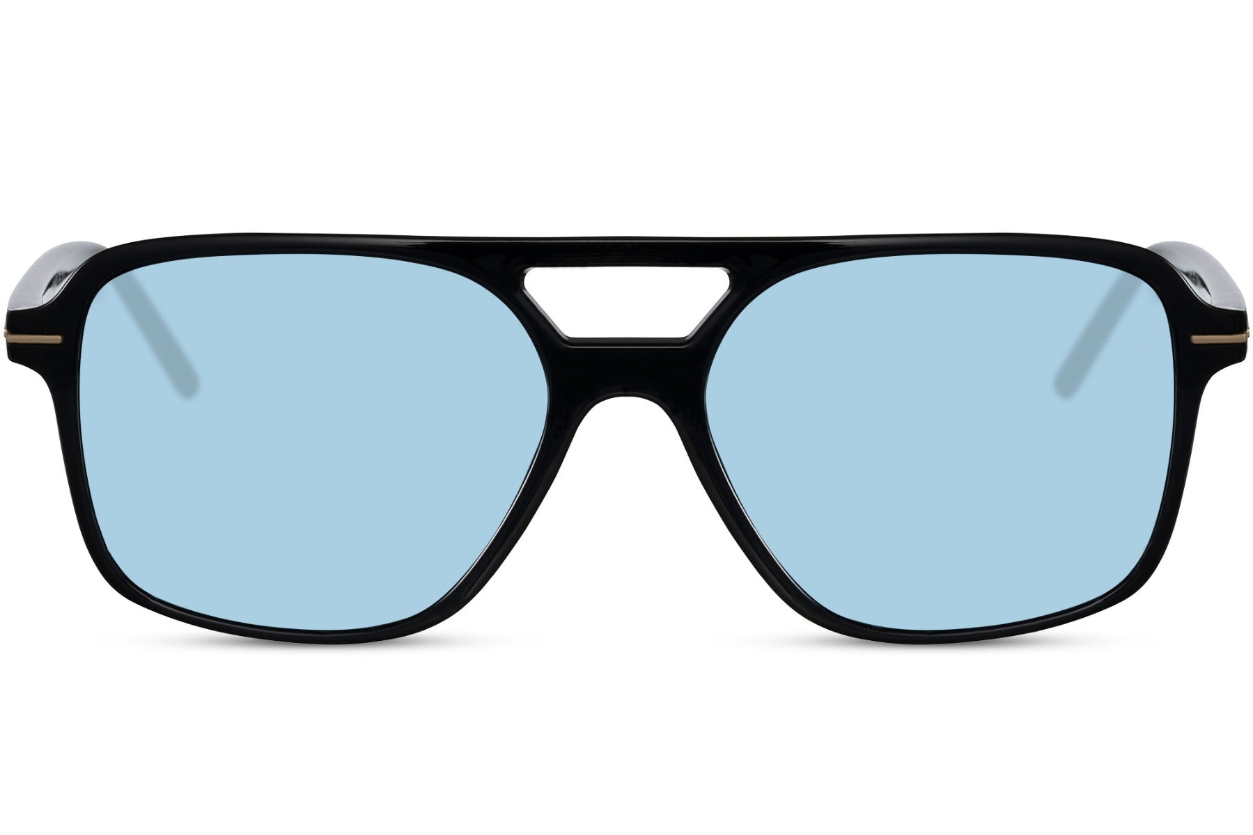 Blue tinted aviator sunglasses offering a modern casual look, perfect for street style and relaxed outfits