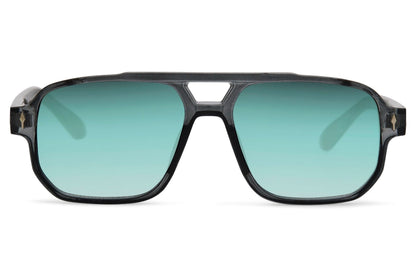 Blue tinted aviator sunglasses with retro metal frame, designed for fashion-forward looks and everyday comfort