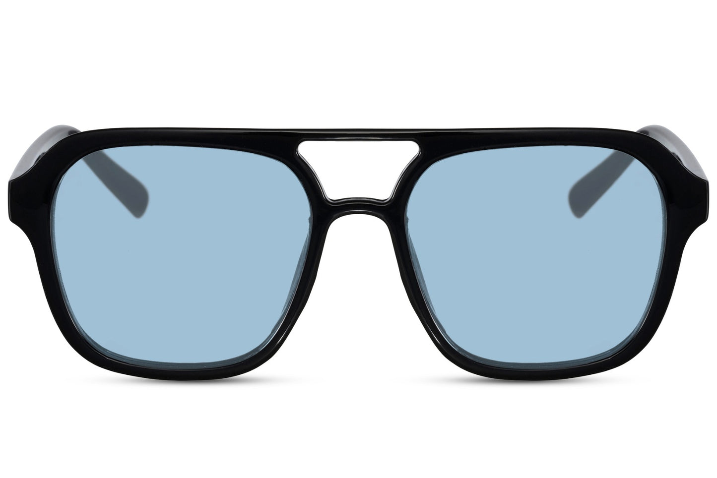 Blue tinted aviator sunglasses designed for street style and everyday fashion with a bold edge