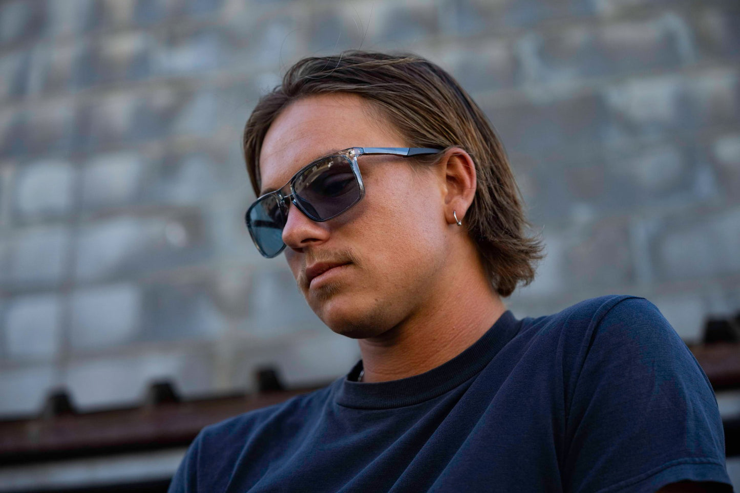 men wearing blue tinted sunglass in london 