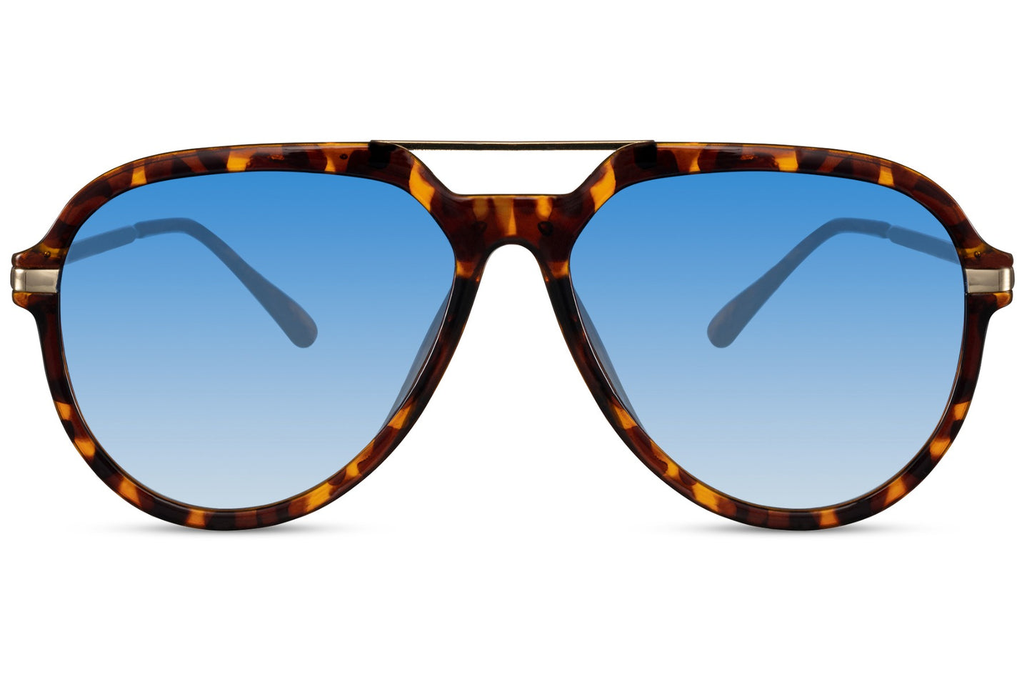 Blue lens aviator sunglasses with bold frame, ideal for fashion outfits, street style looks, and modern summer styling