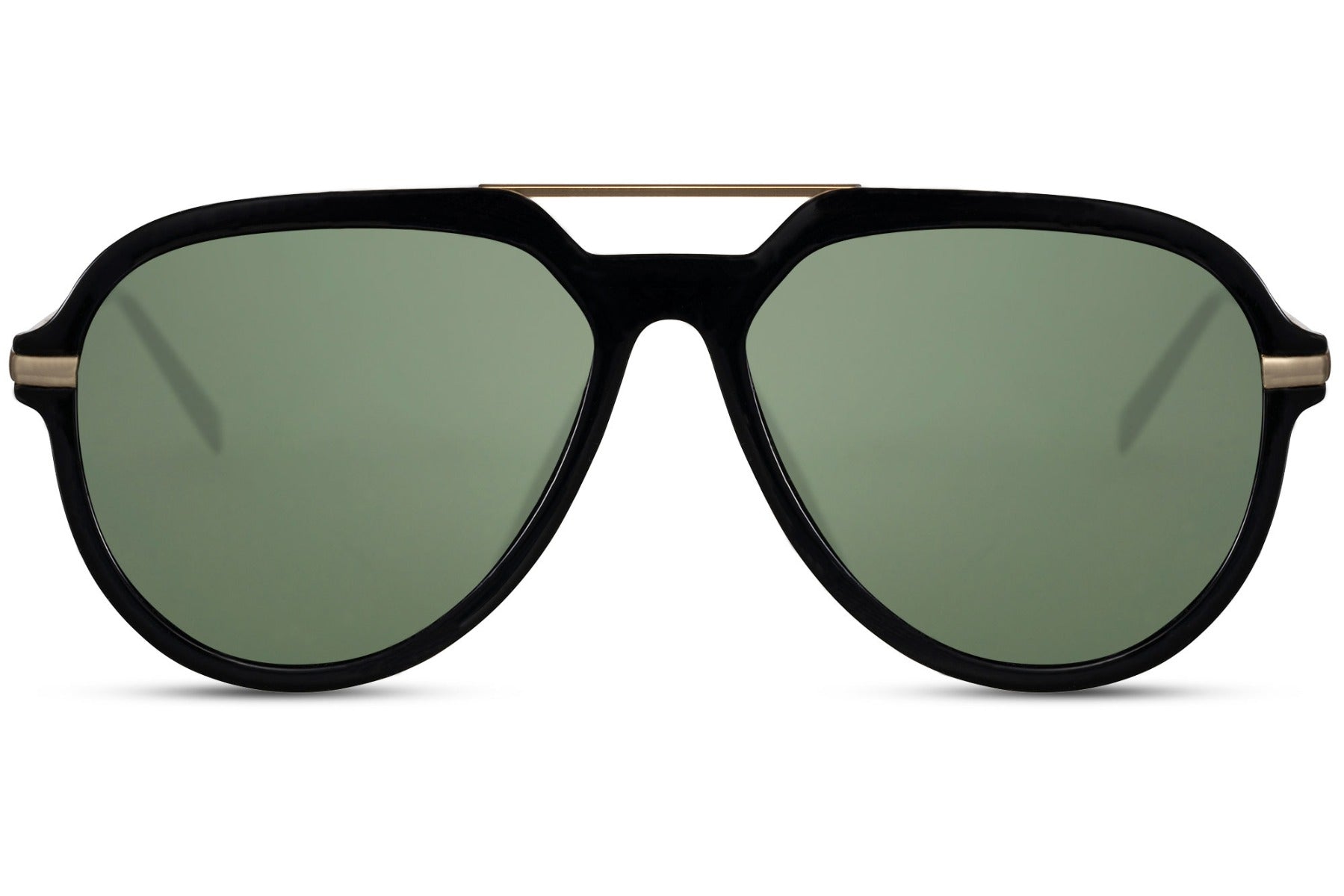 Green lens bold aviator sunglasses for travel outfits and casual wear, lightweight frame designed for comfort and standout appearance