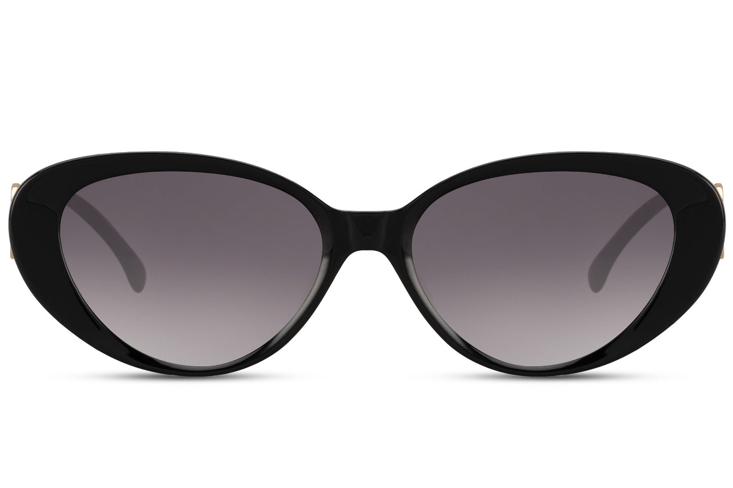 Bold black cat eye sunglasses with wide frame design and UV protection lenses