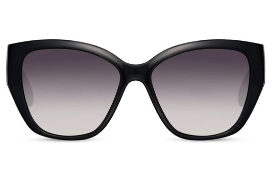 Bold black cat eye sunglasses with oversized frame and modern fashion look