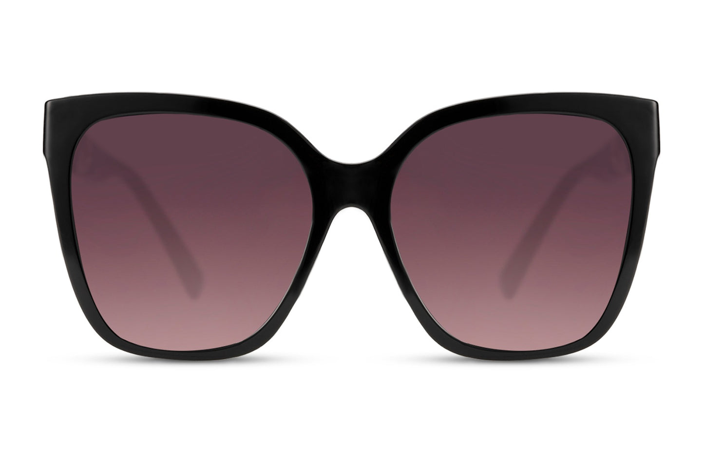Bold cat eye sunglasses with black gradient lenses offering a stylish oversized look and UV protection