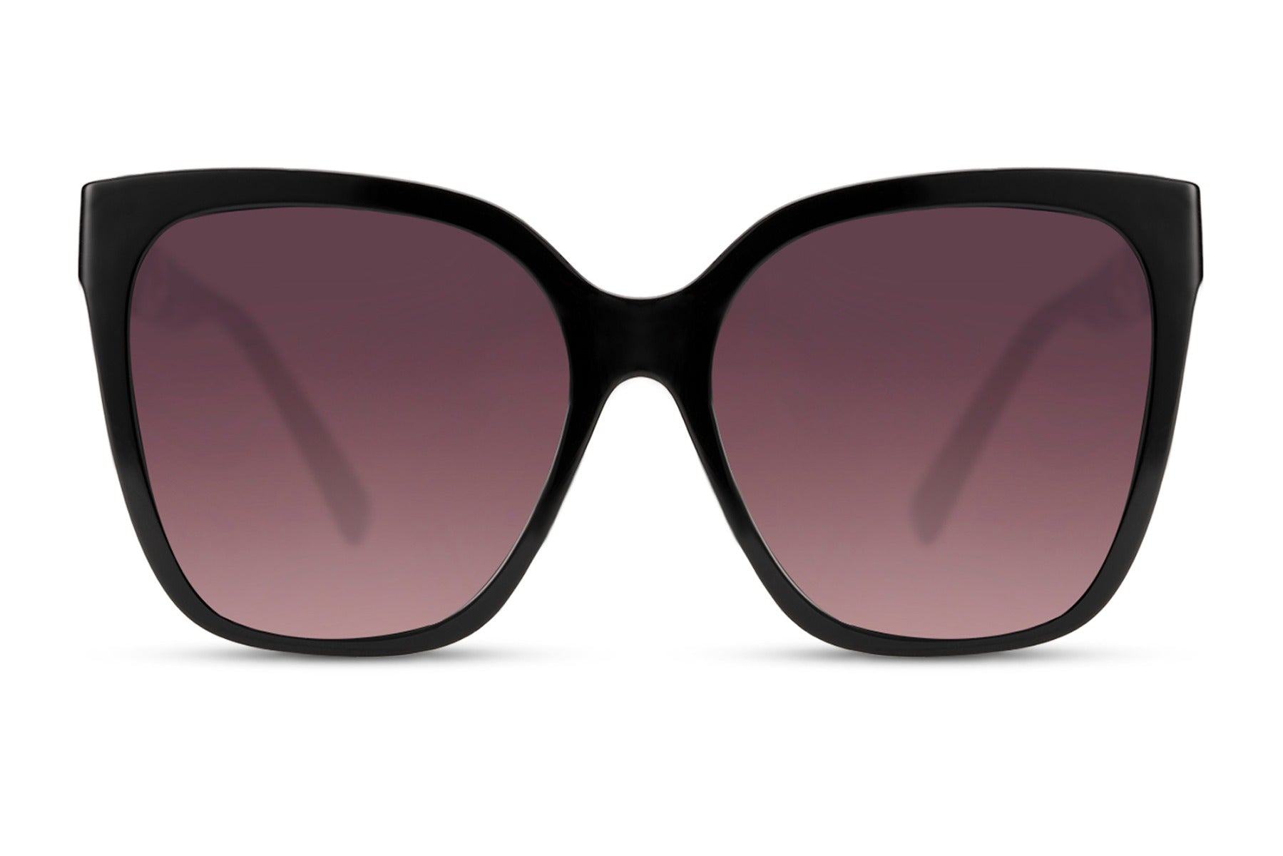 Bold cat eye sunglasses with black gradient lenses offering a stylish oversized look and UV protection