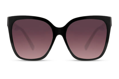 Bold cat eye sunglasses with black gradient lenses offering a stylish oversized look and UV protection