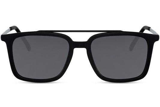 Bold frame retro aviator sunglasses with black lenses and UV400 protection, designed for a clean and confident everyday look