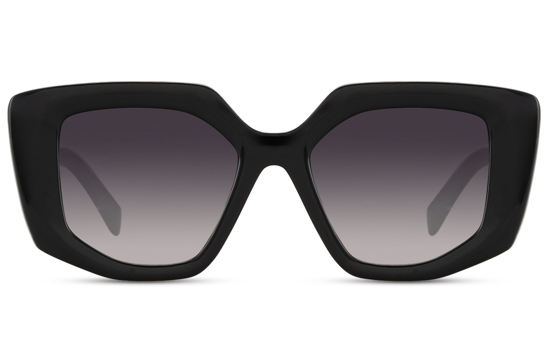 Bold oversized geometric sunglasses with black frame and UV protection lenses, classic statement sunglasses for everyday wear, travel and street style fashion