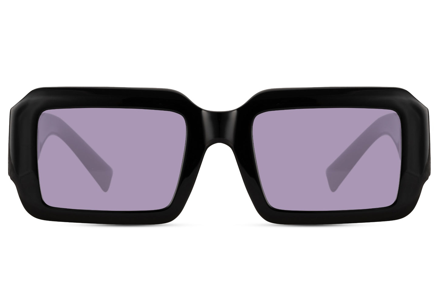 Bold rectangle sunglasses with purple tinted lenses by Sunglass Station, modern women’s eyewear with a stylish and confident look