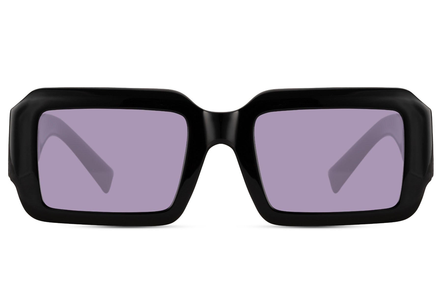 Bold rectangle sunglasses with purple tinted lenses by Sunglass Station, modern women’s eyewear with a stylish and confident look