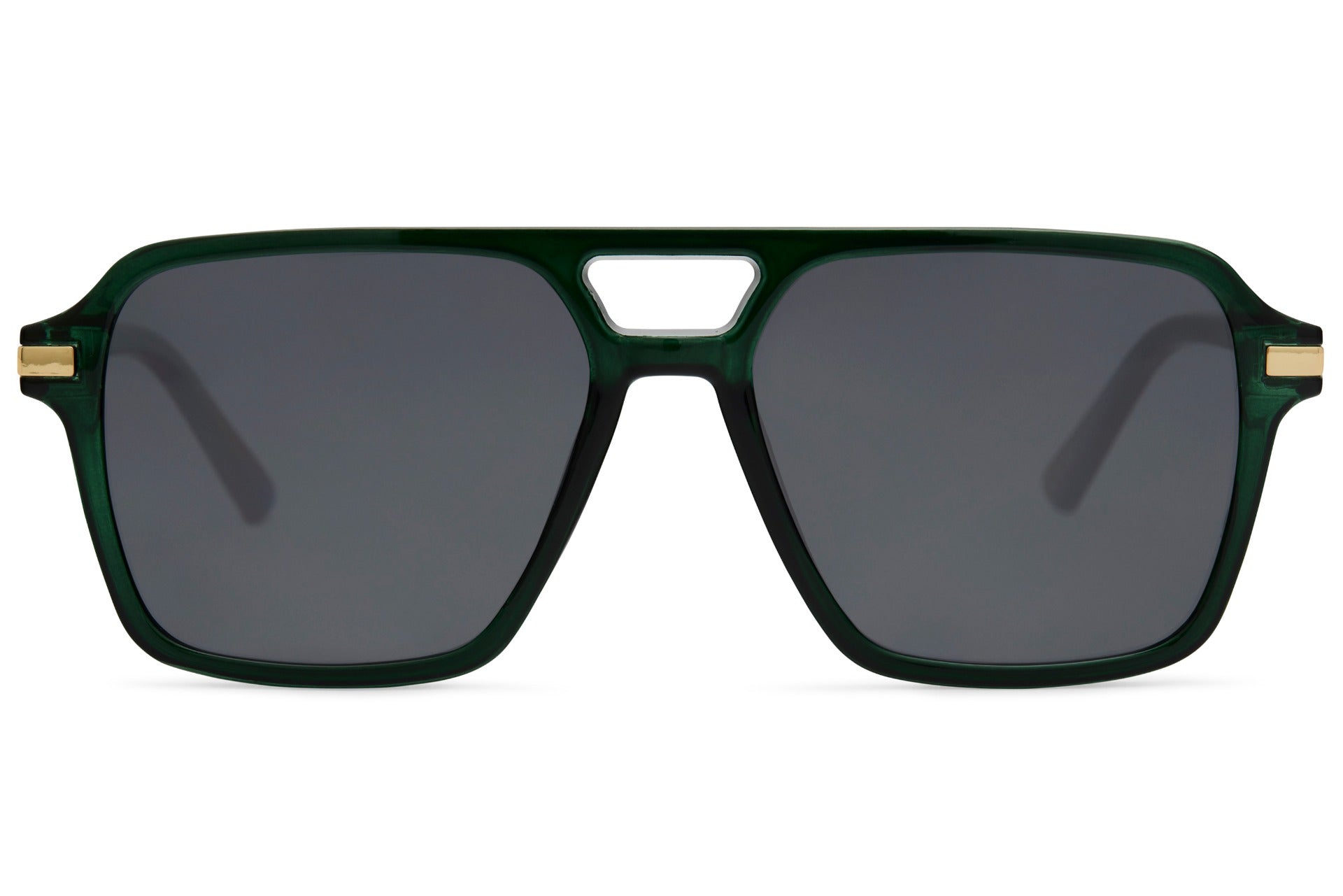 Bold retro aviator sunglasses with dark lenses and thick frame, designed for a strong statement look and modern vintage style