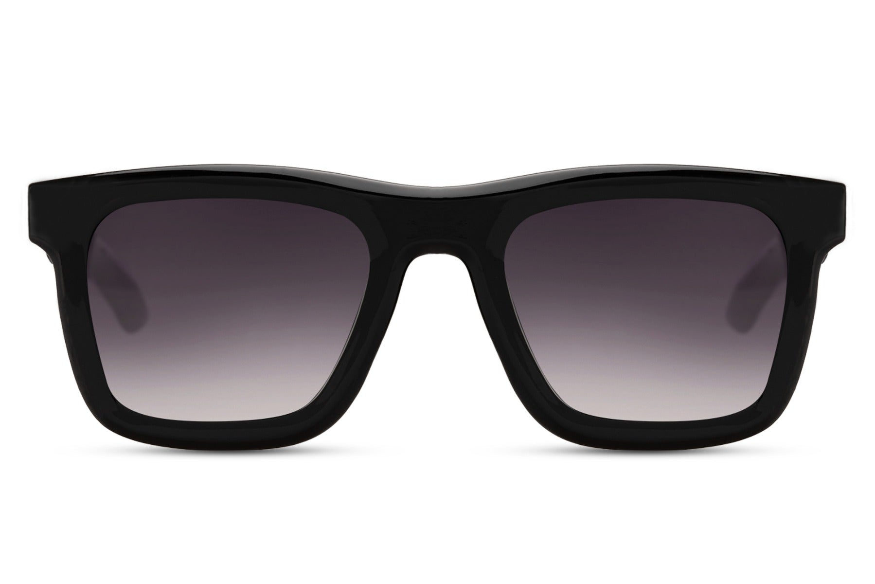 Bold square sunglasses with recycled chunky frame and dark gradient lenses for unisex street style fashion