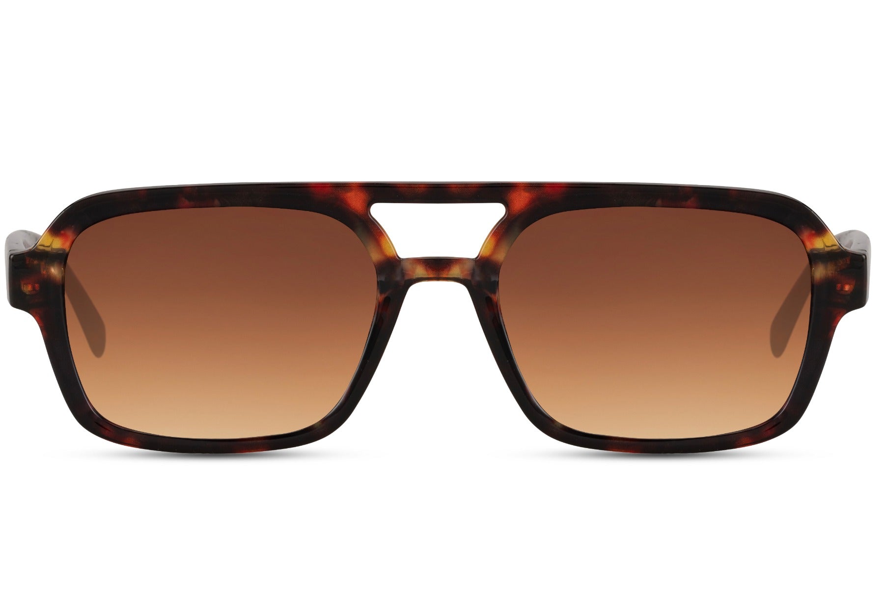 Brown aviator sunglasses with a retro classic design, suitable for versatile styling
