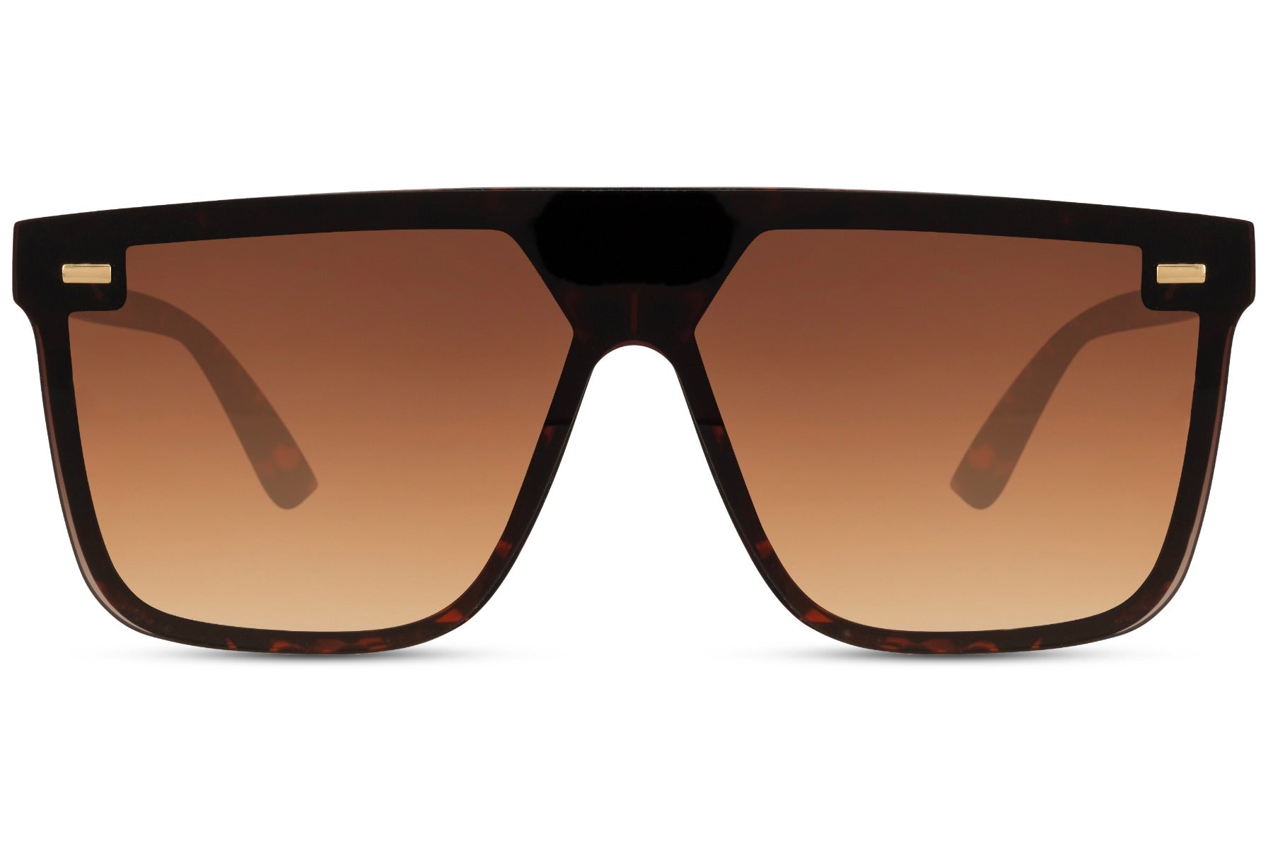 Brown and black aviator sunglasses with gradient lenses and bold frame, offering a refined everyday style with UV protection
